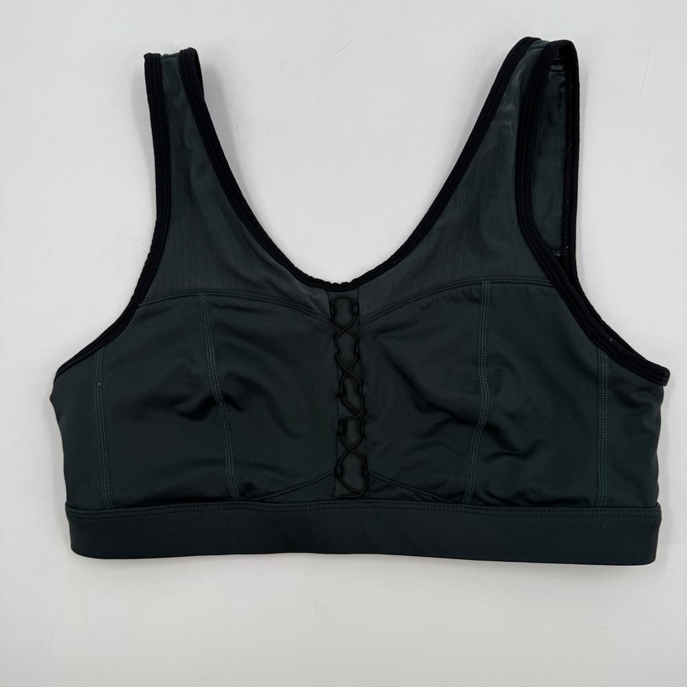 Fabletics Demi Lovato Sports Bra Womens Medium Teal Lace Up Mesh BA1827887